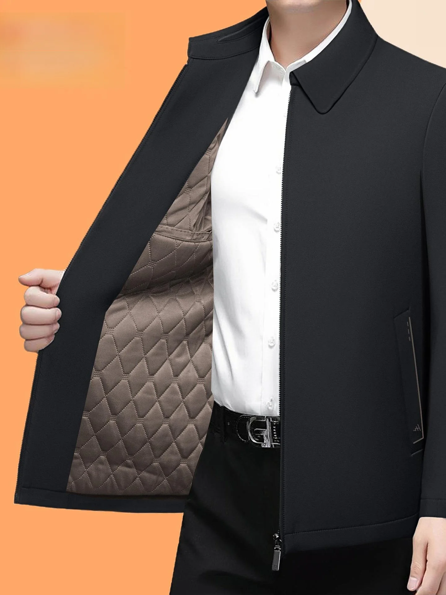 

Утепленная хлопковая куртка для мужчин среднего возраста, повседневная зимняя верхняя одежда, стильная городская мода, полиэстер