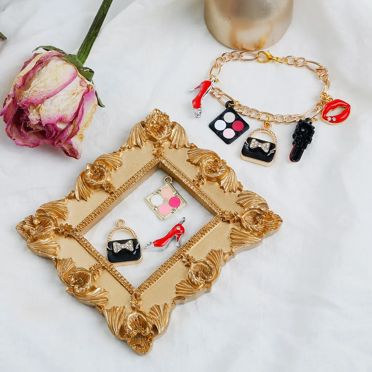 20pcs Drip Oil Alloy Small Pendant Mixed DIY Handmade Necklace Earrings Accessories Bracelet Pendant Materials Accessories