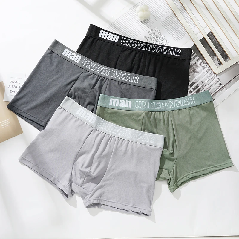 

2XL-4XL мужские модные трусы-боксеры из хлопка с внутренней промежностью, антибактериальные удобные трусы, дышащее мужское нижнее белье со средней талией