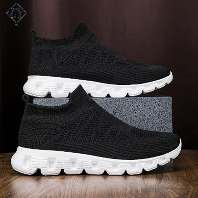 New Couple Socks Shoe Spring Sports Shoes Casual Shoes Large Men Women Running Shoe One Step Mesh Surface Breathable Male