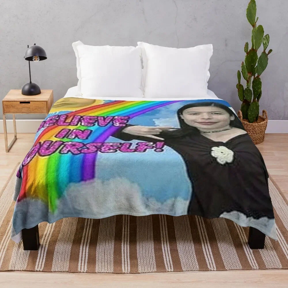 

believe in uself! Throw Blanket funny gift Luxury Designer Summer Polar Blankets