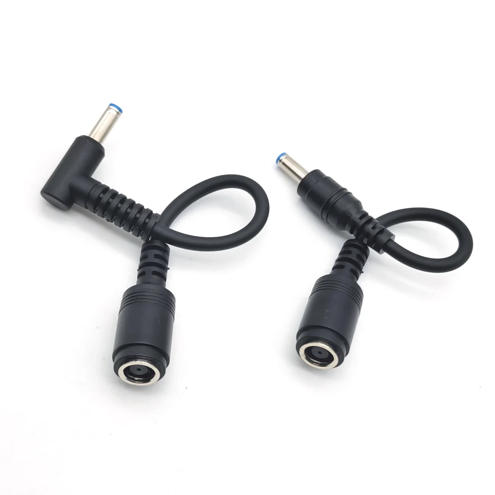1/2PCS Connector Converter 7.4mm to 4.5mm Adapter Cable for HP Dell Smart Blue Tip for HP Adapter Replacement Power Cord