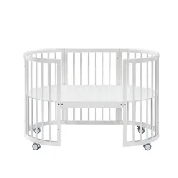 Hxl Babies' round Bed Solid Wood Bed Multifunctional Twin Bed Convertible Diaper-Changing Table Oval Bed