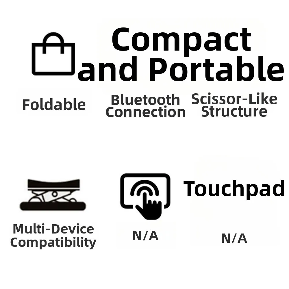 Slient Foldable Wireless Keyboard Universal Multi-Function Bluetooth Keyboard Ergonomic Compact Rechargeable Keyboard