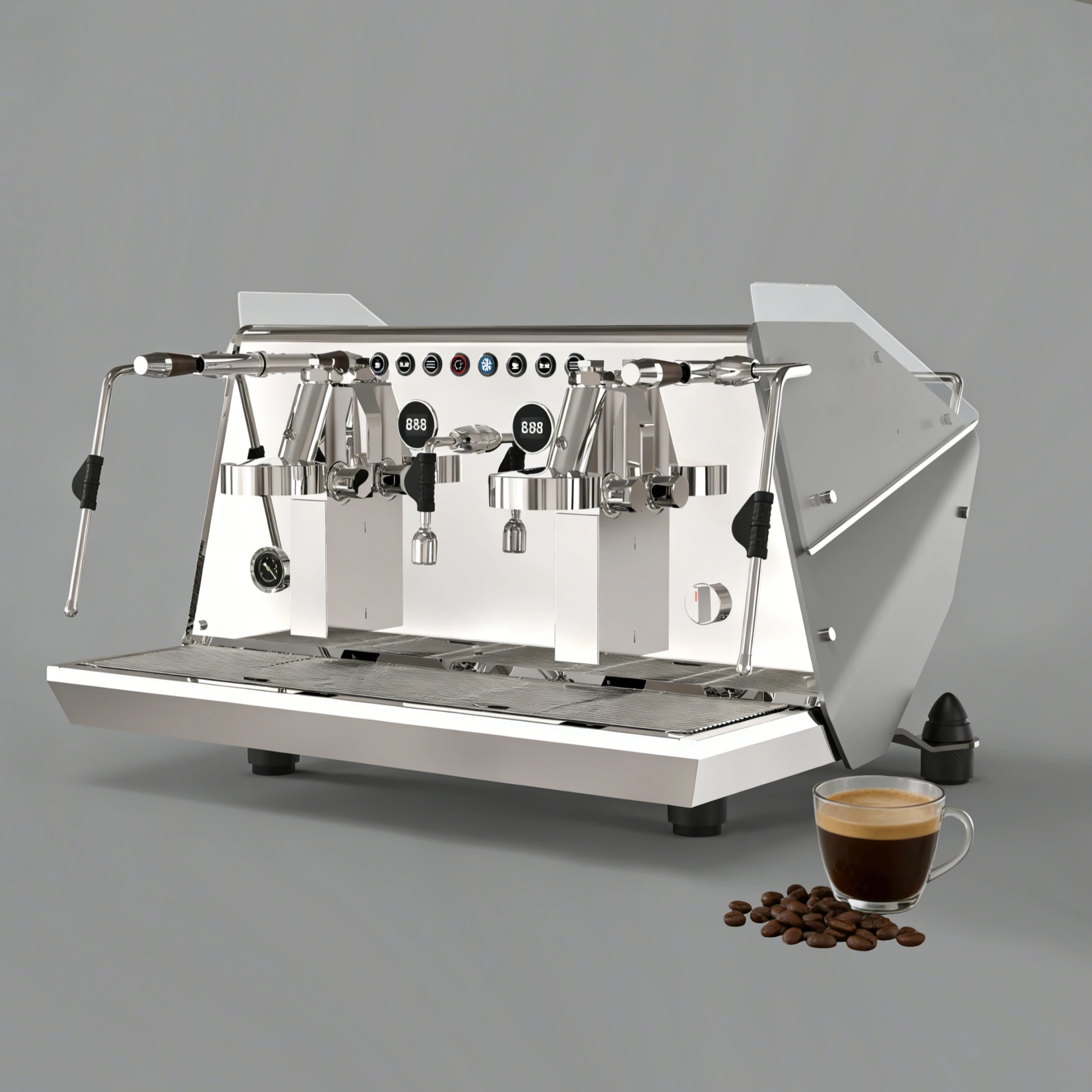 Brewing Set Semi-Automatic Coffee Machine 11L Water Heater Temperature Control Rotary Pump Electric Stainless Steel Hotel