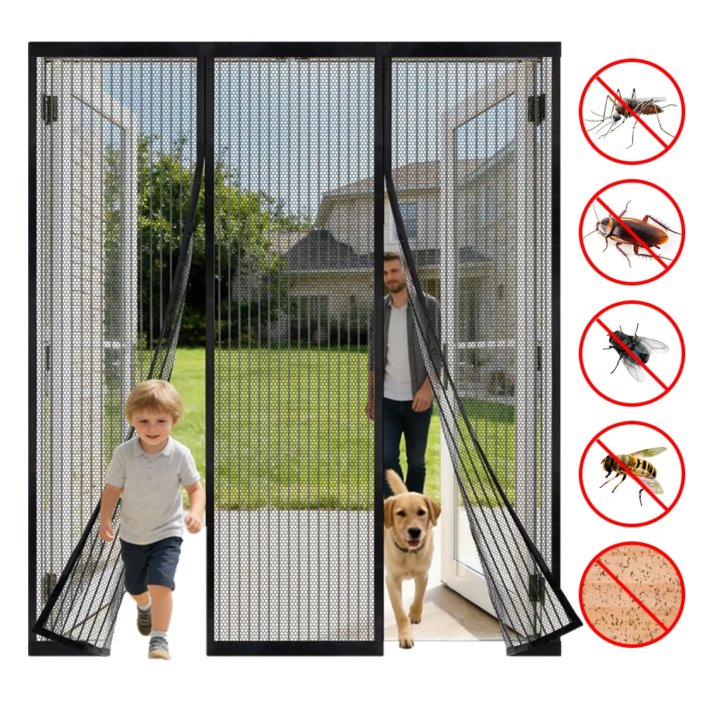 180x210cm Anti Mosquito Fly Curtains For Doors Screen Magnetic Mosquito Net Door Window Automatic Closing Mesh For Kitchen Living Room