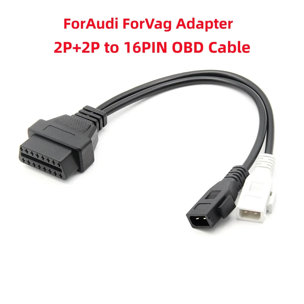 ForVAG Adapter ForAudi 2X2Pin to 16pin Connector Car Diagnostic Cable 2X2Pin To OBD2 16Pin Female Connector Forvag Scanner Tools