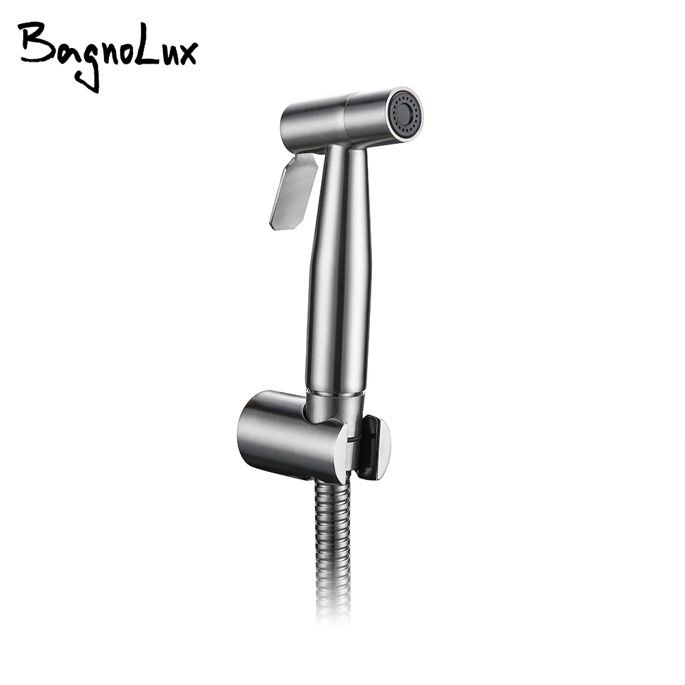 Black and brushed nickel Handheld Bidet Toilet Stainless Steel  Wall-Mounted Easy to Install Bathroom Bidet Sprayer Set