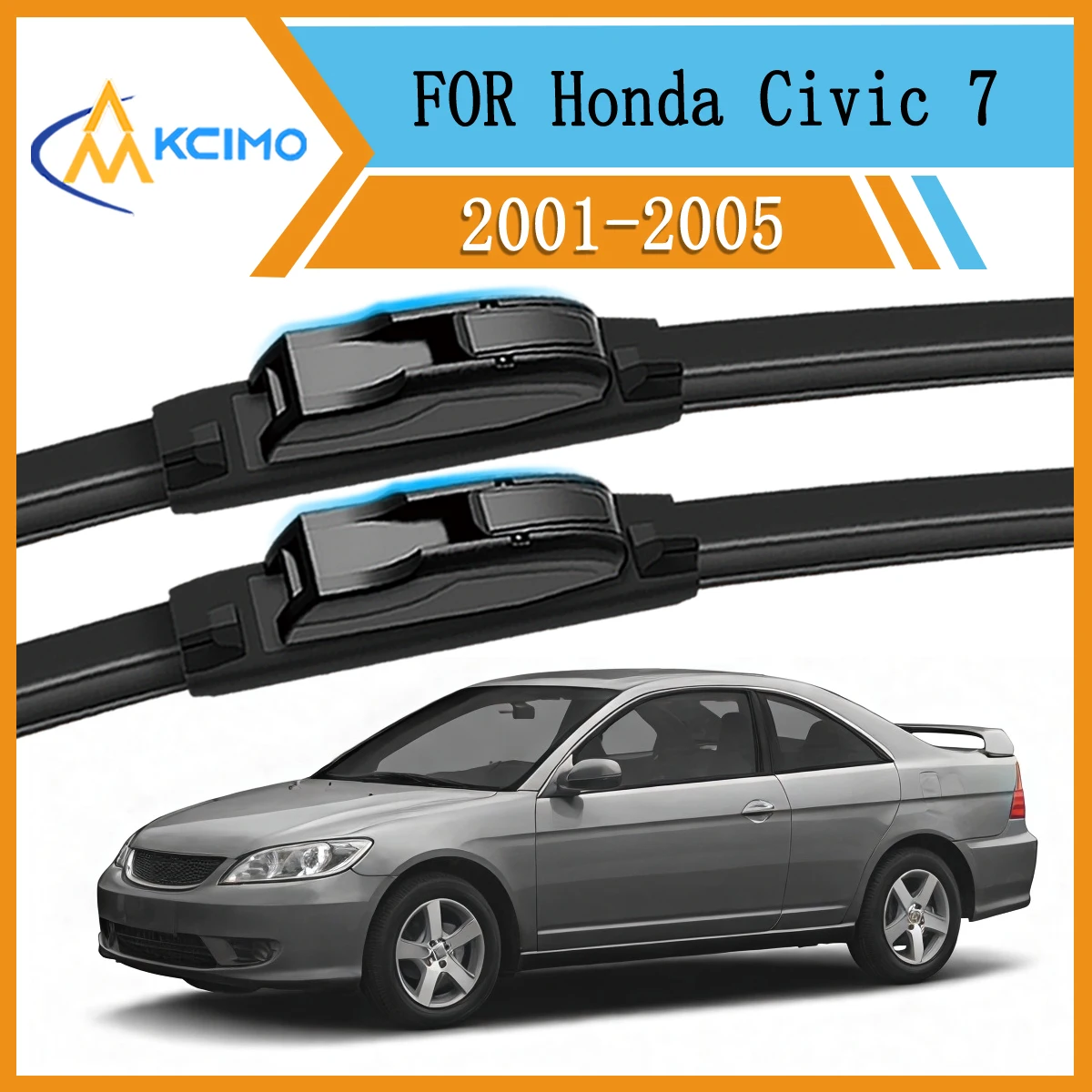 

Set of 2 Premium Beam Wiper Blades For Honda Civic 7 EU/ES/EP/EM 2001-2005 Quiet Performance Streak-Free Windshield Easy Install
