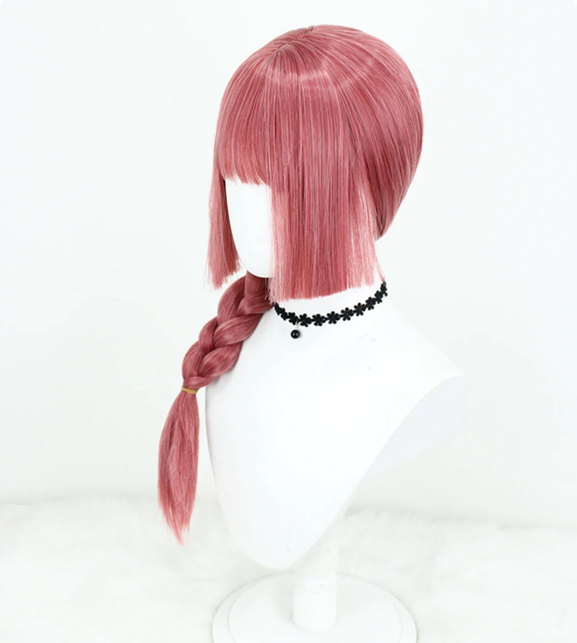Anime Chainsaw Man Makima Cosplay Pruik Voor Vrouwen Lang Rose Rood Hittebestendig Synthetisch Haar