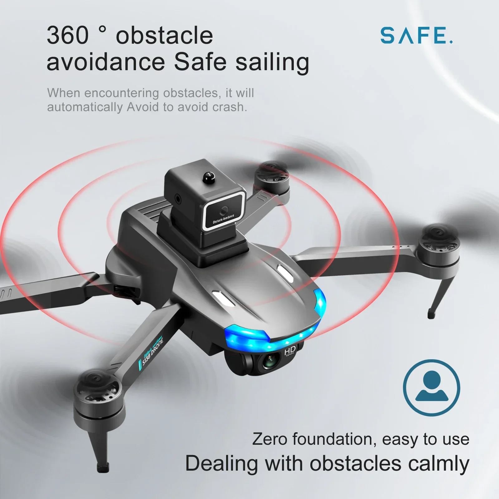 S138 GPS Dron 4K Professional Dual Camera 5G Wifi FPV 360° Obstacle Avoidance Folding Quadcopter RC Drone Dual Battery Gift Toys
