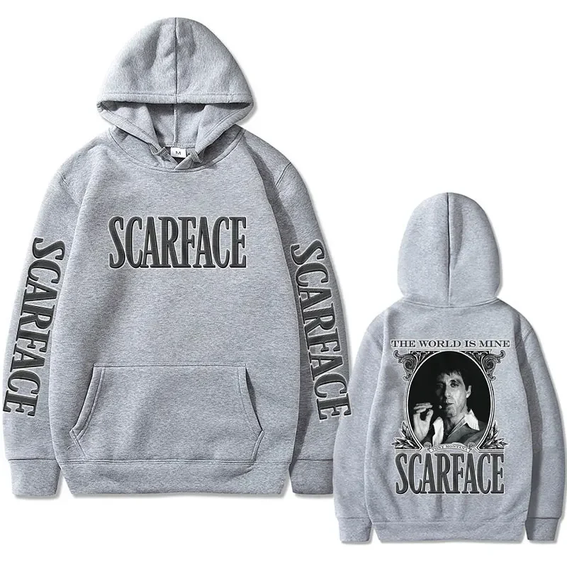 Scarface Movie Hoodie The World Is Mine Print Men Women Hoodies Hooded Sweatshirts Harajuku Pullover Tracksuit Unisex Clothing