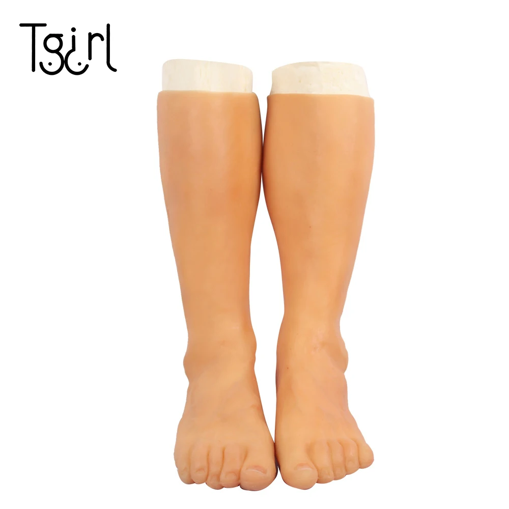 

Tgirl Silicone Prosthesis Foot Sleeve Simulated Skin Artificial Leg for Cover Scars Young-aged COS Props A Pair Clone Foot