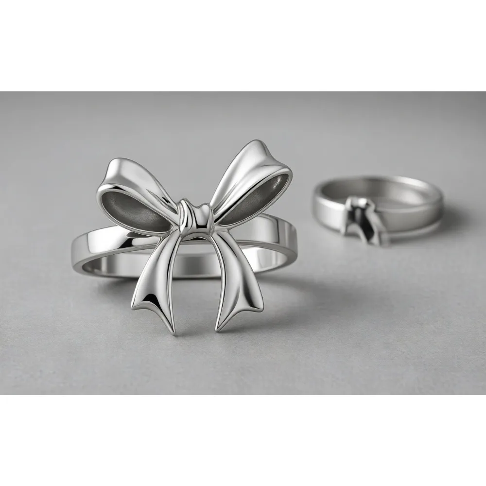 

Кольцо из стерлингового серебра с бантом для женщин, подарок на свадьбу, годовщину, водонепроницаемое, размеры от 6 до 10.