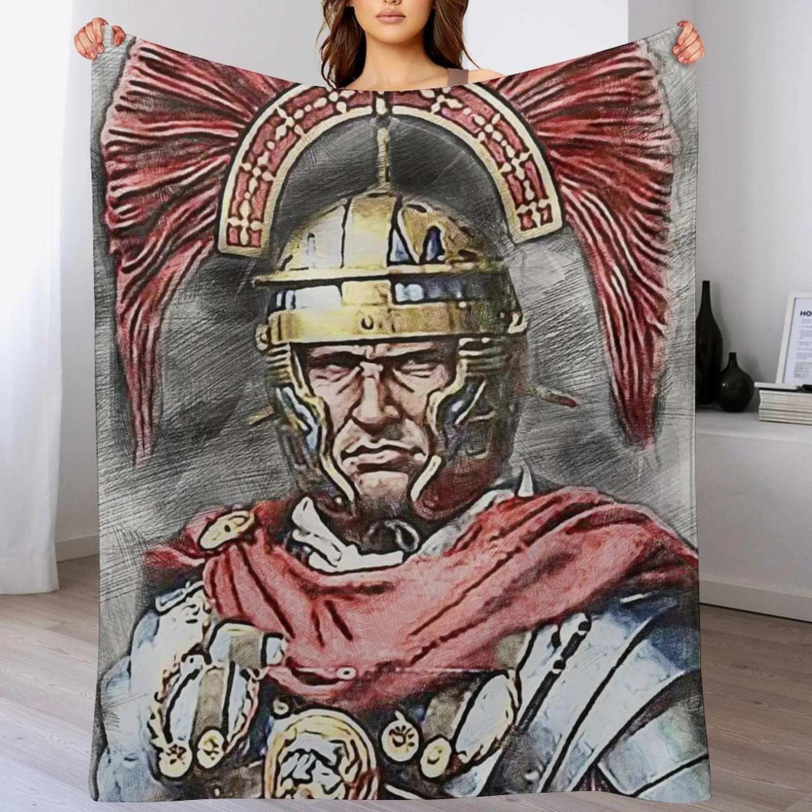 

Portrait of a Roman Legionary Throw Blanket Summer Beddings funny gift Blankets