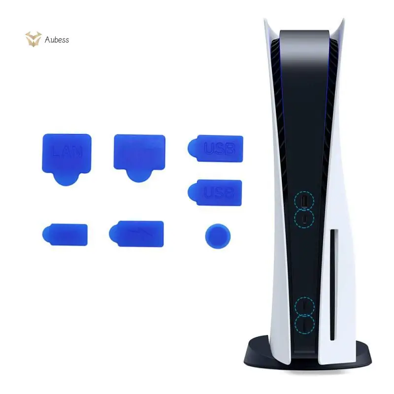 7PCS Silikon Staub Plugs Set Usb-schnittstelle Anti-staub Abdeckung Staubdicht Stecker Für PS5 Playstation 5 Spiel Konsole zubehör Teile