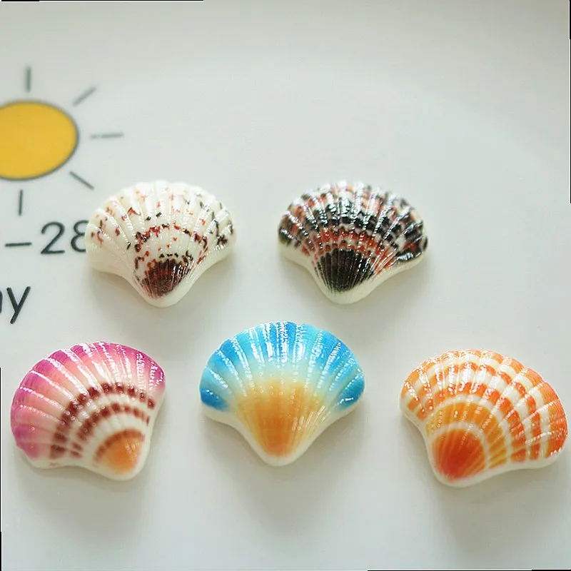 100pcs Cute Ocean Shell Resin Flatback Cabochons DIY Keychain Earring Scrapbook Embellishments Wholesale