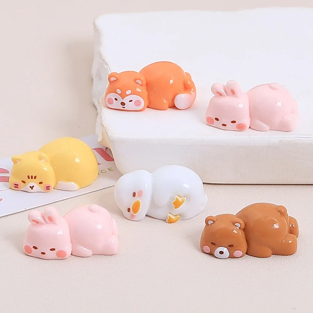 

Cartoon Sleeping Baby Animal Cabochon 10pcs Flatback for DIY Decoration Accessories Wholesale Hole Shoes Ornament Bulk Supplier