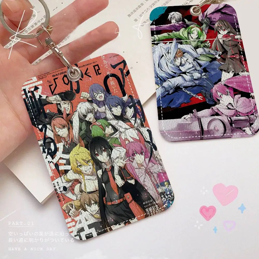 Anime A-Akame Ga Kill Bank Card,Subway, Bus Card Holder Keychain Key Ring Door Access Tags ID Card Case Keychain Access