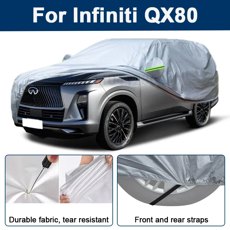 

Outdoor Full Car Cover For Infiniti QX80 with Reflective Strips Waterproof Snowproof Dustproof UV Protection Auto Accessories