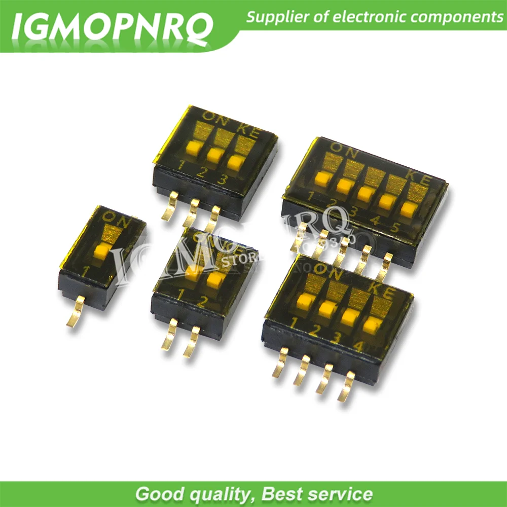 5PCS SMD SMT Slide Type Switch 1P 2P 3P 4P 5P 6P 8P 10P 1.27mm Position Way DIP Black Pitch Toggle Switch Black Snap Switch