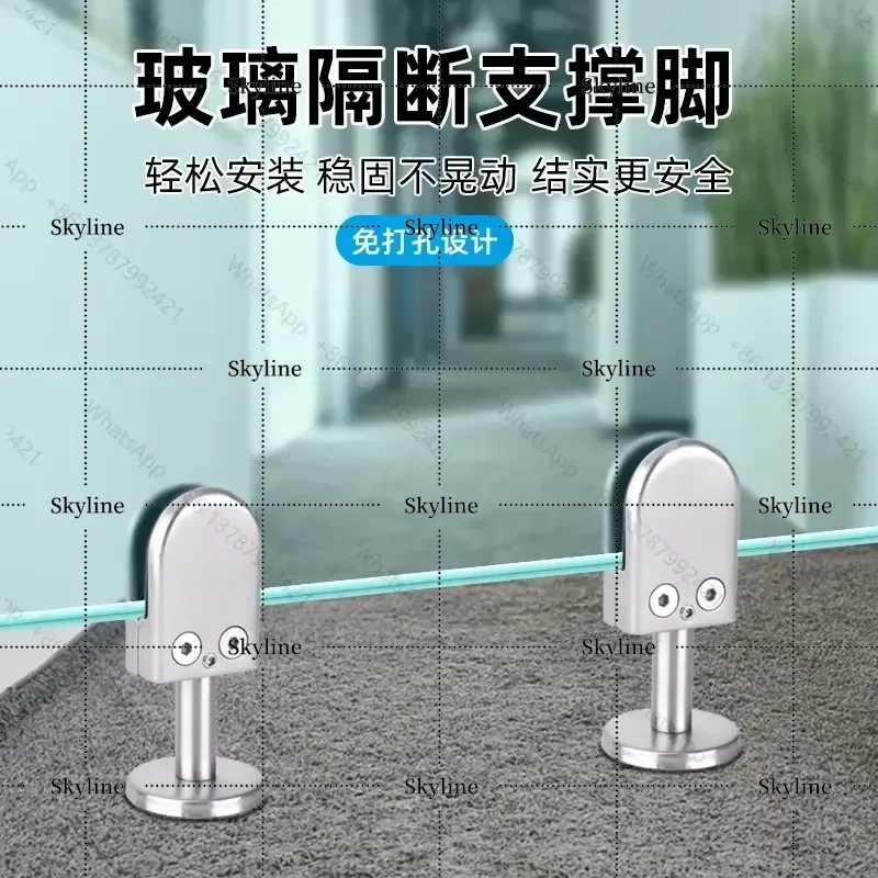 304 Stainless Steel Glass Clamps Adjustable Glass Holder For Staircase Handrail Glass To Ground Fixed Bracket 65x43x26