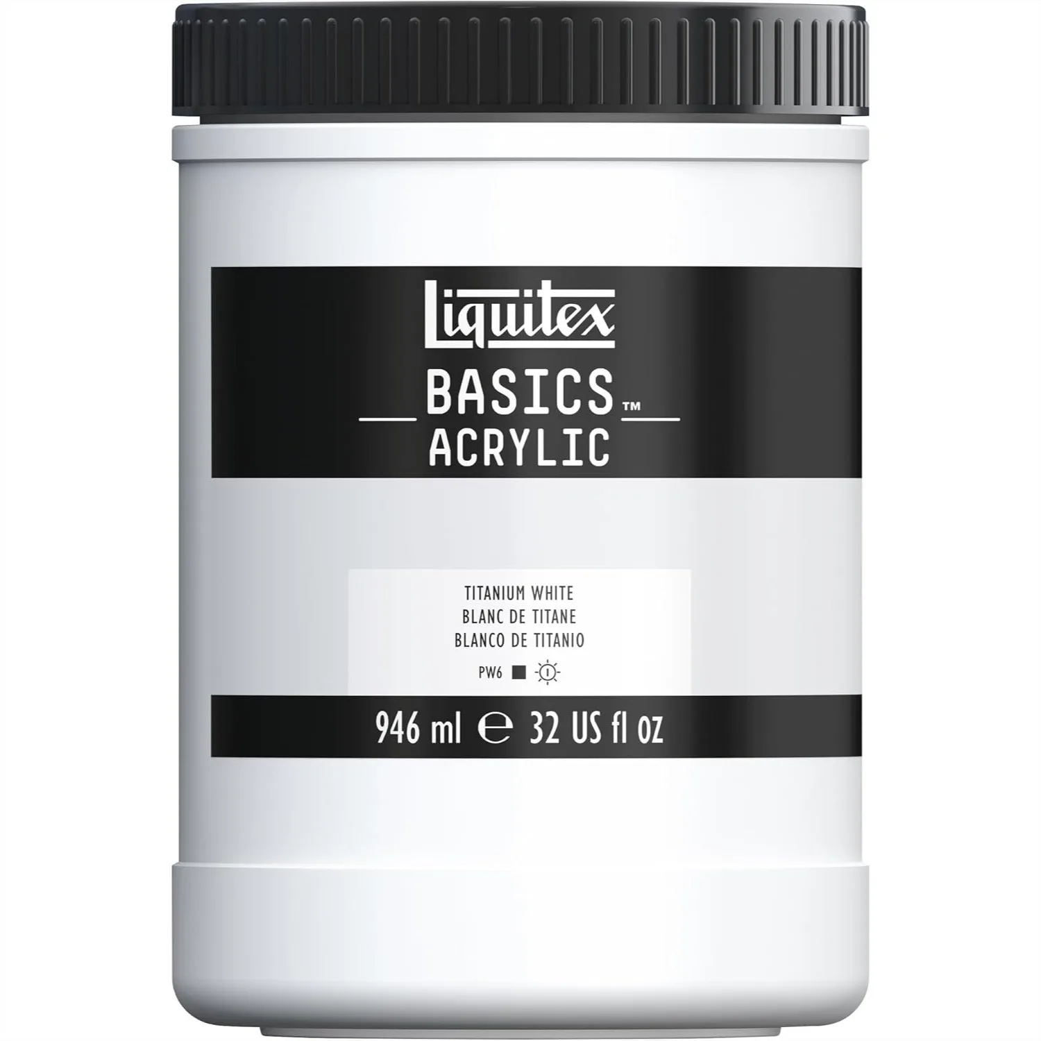 

Titanium White Acrylic Paint 32oz Jar for Artists with Thick Creamy Texture and Satin Finish
