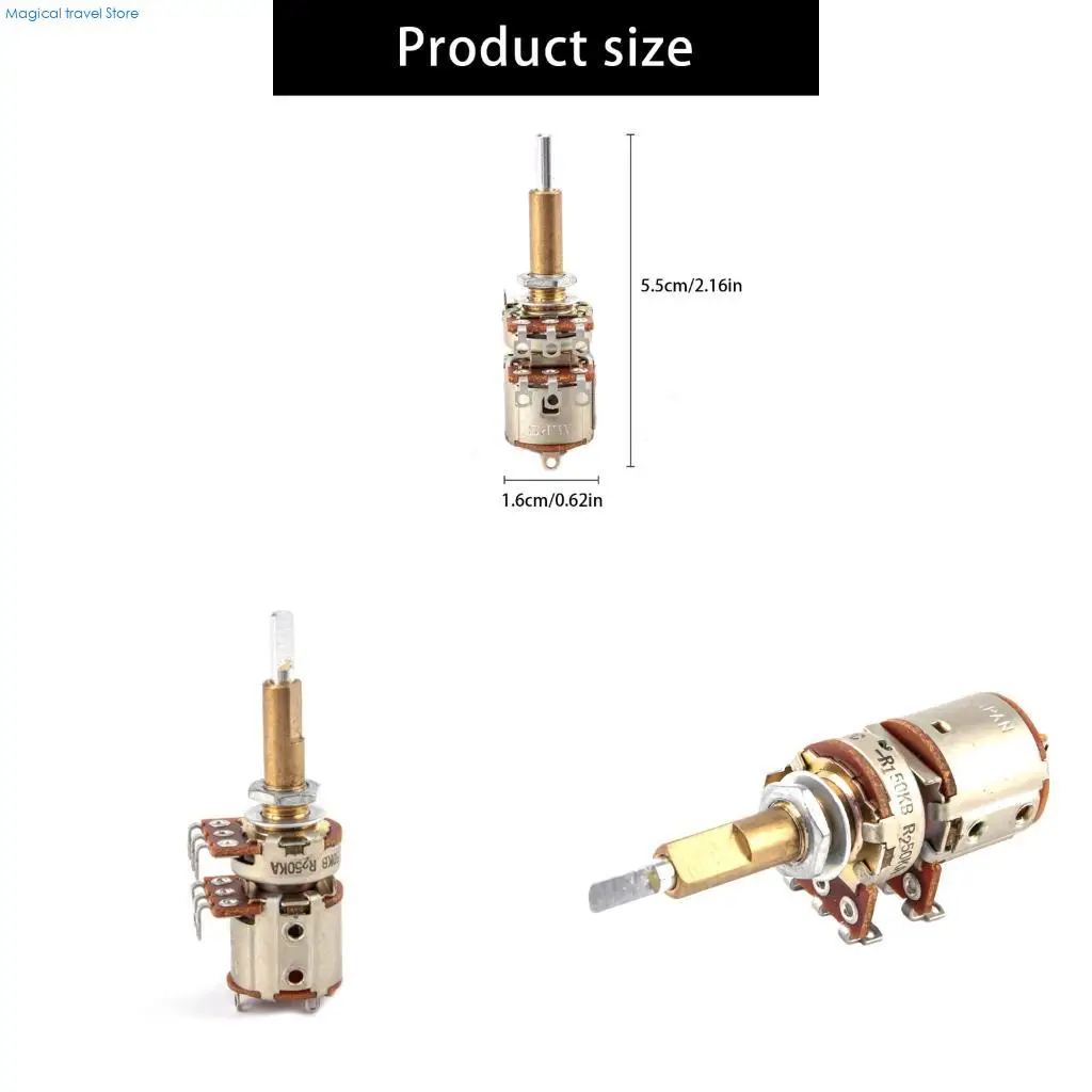 N2UB 16 Type Double Shaft Double Adjustment Rotary Potentiometer With Switcher For A50K