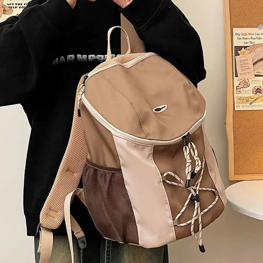 

Portable Lightweight Mountaineering Bag Drawstring Casual Men Backpack Nylon Convenient School Bag Outdoor Sports
