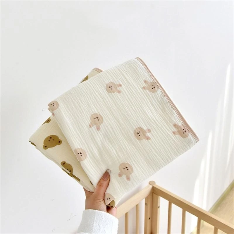 

J15U 4-Layer Swaddle Blanket Baby Cotton Gauze Infant Kids Sleeping Bedding Crib Accessory Comfortable Baby Quilts
