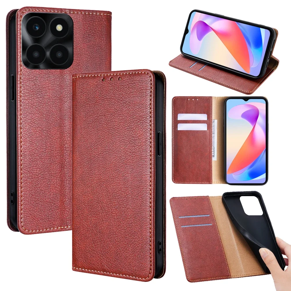 Bussiness Leather Wallet Phone Case for Honor X6A X50 X50i X40i X40 X30i X30 X10 X7b X5 9A 9X 6X 9 8 7 Pro Plus Magnetic Case