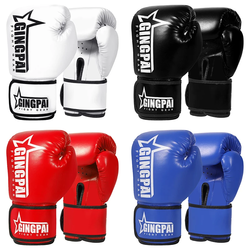 Rękawice bokserskie dla mężczyzn kobiet PU Karate Muay Thai Guantes De Boxeo Free Fight MMA Sanda trening dla dorosłych sprzęt dla dzieci