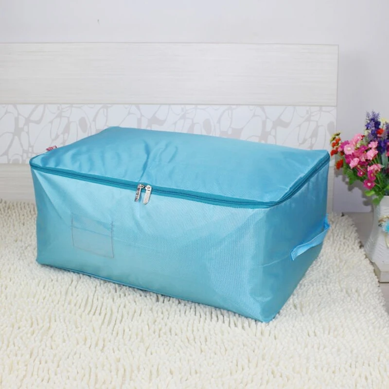 Simple Solid Color Oxford Fabric Quilt Storage Bag Household Moisture-proof Clothing Organize Bag Travel Luggage Packaging Bag