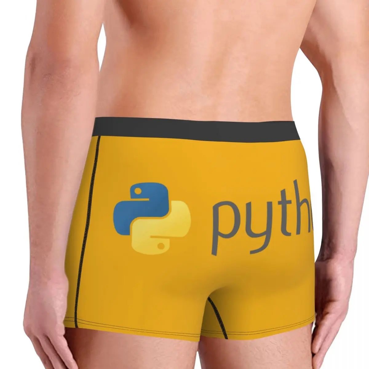 Programador de ropa interior con símbolo de Python para hombre, calzoncillos bóxer de programación codificadora, bragas transpirables