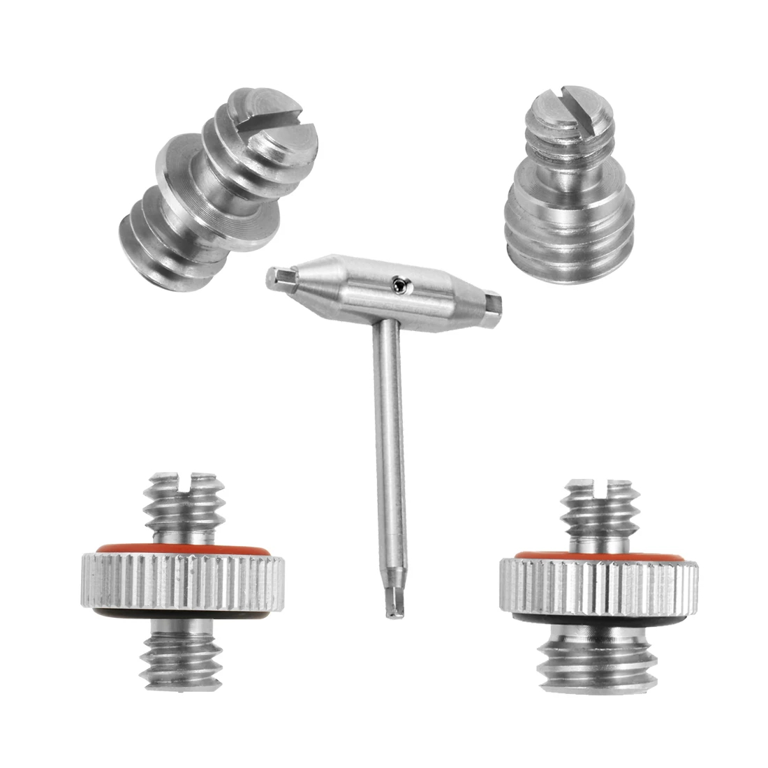 Edelstahl 1/4 Zoll Stecker auf 1/4 Zoll / 3/8 Zoll Außengewinde Adapter 1/4 Zoll Doppel-Stecker-Schraubenadapter Stativständer Kamerazubehör – Detail 1