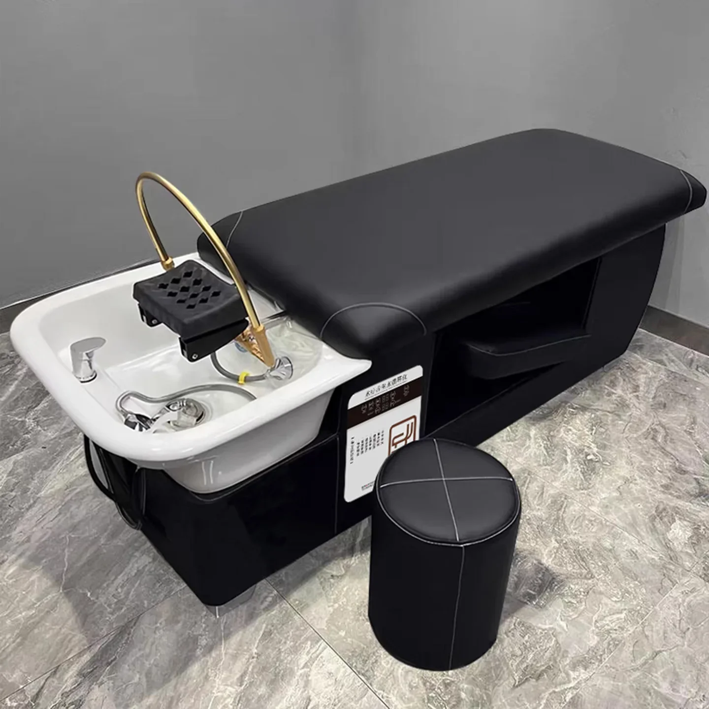Ceramic basin head treatment shampoo bed, beauty salon barber shop special fumigation water circulation massage integrated head