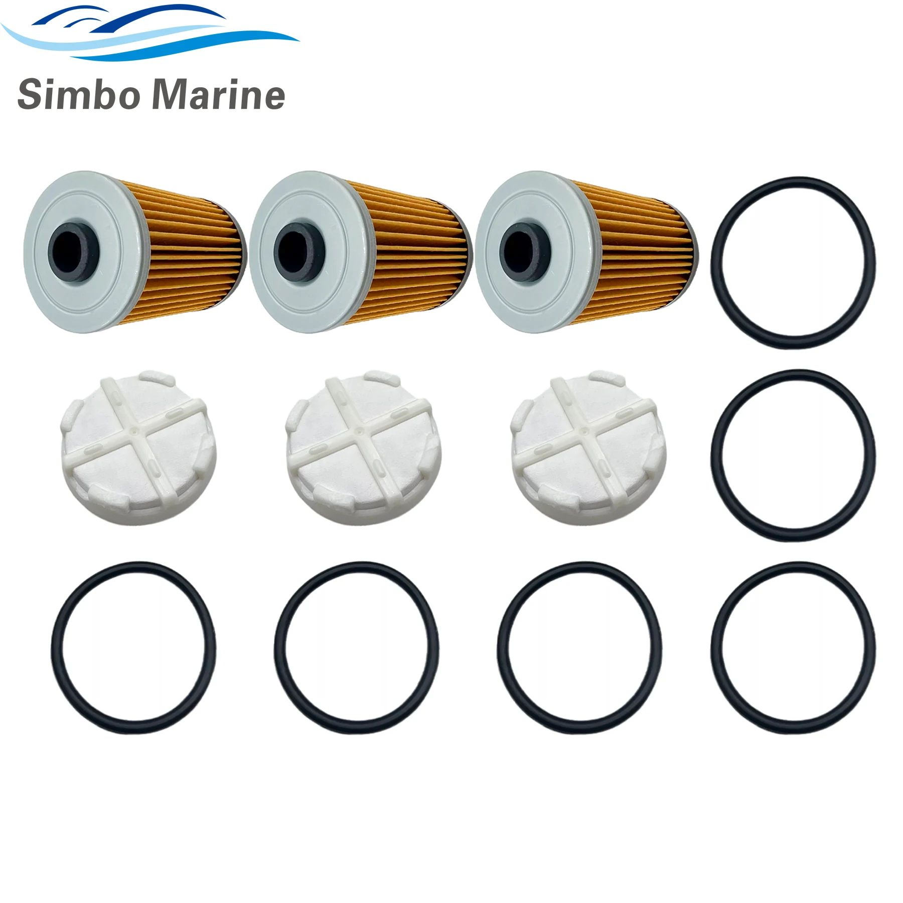 3 Sets Fuel Filter & Filtering Disk 35-8M0204703 35-8M0093688 for Mercury Mercruiser Alpha Bravo Fuel Cooler 35-892665 866171A01