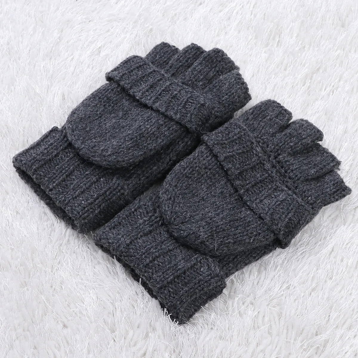 

1 пара высокоэластичных зимних перчаток без пальцев для мужчин, спортивные, нескользящие, теплые, для тренировок, с поддержкой запястья, влагопоглощающие