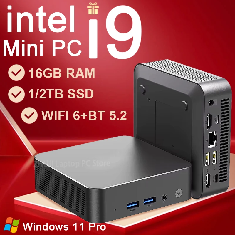 

2025 Mini PC Windows 11 Intel Core i9 8950HK Celeron N5095 Portable Desktop PC 16GB DDR4 1TB 2TB SSD WiFi 6 Gaming Computer