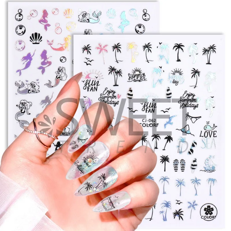 1 Black Gold Love Heart Letters 3D Nail Stickers Valentine's Day Art Decoration Cartoon Bear Cupid For Nails