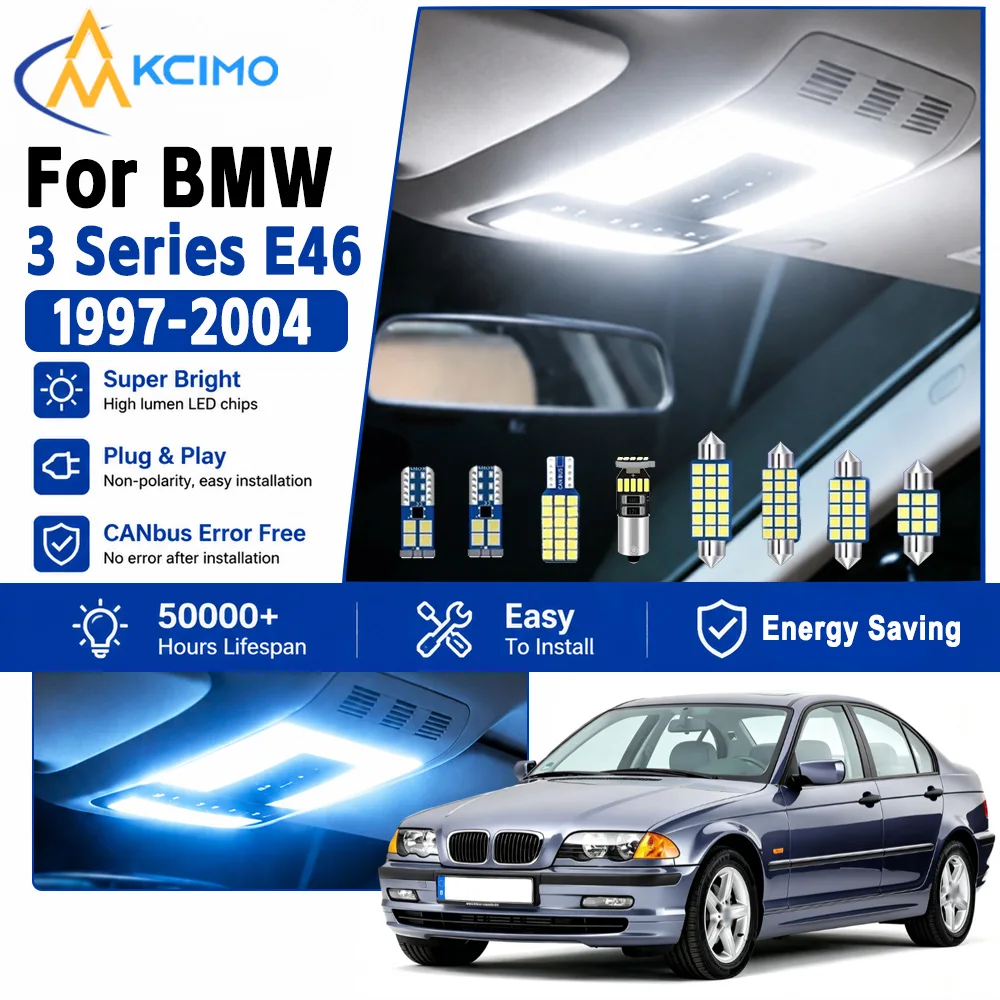 KCIMO 2 Colors LED Interior Light Kit For BMW 3 Series E46 1997-2004 Plug And Play Cabin Reading Map Lamp Auto Accessories