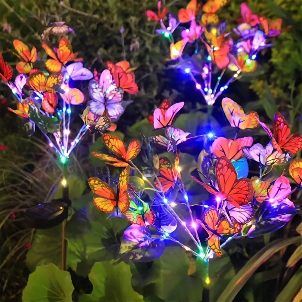 مصابيح الحديقة الشمسية على شكل فراشة للمناظر الطبيعية الخارجية أضواء LED للمنزل Parterre Garden Precourt فيلا Precourt ديكور حفلات الزواج