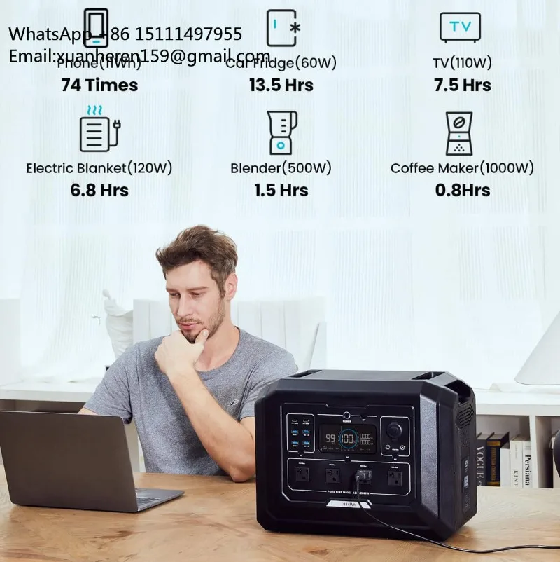 SOUOP 2000w Mobile Backup Home Lifepo4 Bty Outdoor Pure Sine Wave Charging Camping Solar Generator 1024wh Portable Power Station