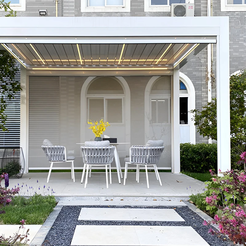 Manufacture Pergola With Roof Gazebo 10x10 Aluminium Louvre 20 Ft Foldable Container Arbor Hard Top Gazebo view 5