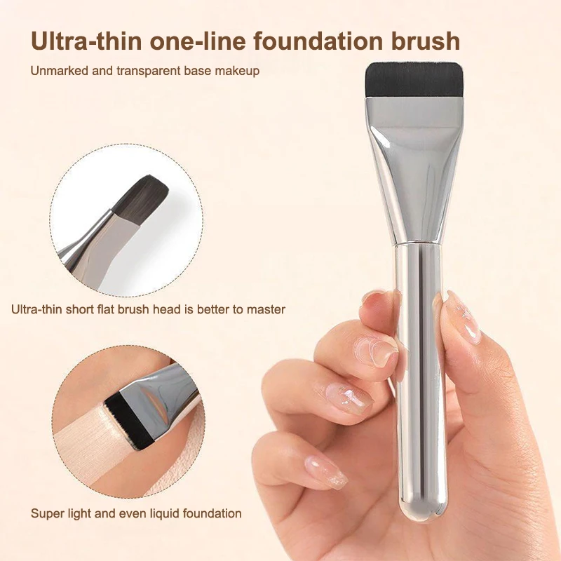 1/2 stuks make-up ultradunne borstelset professionele make-up gezichtsspons foundationborstel traceless zachte platte kop borstel schoonheidstool