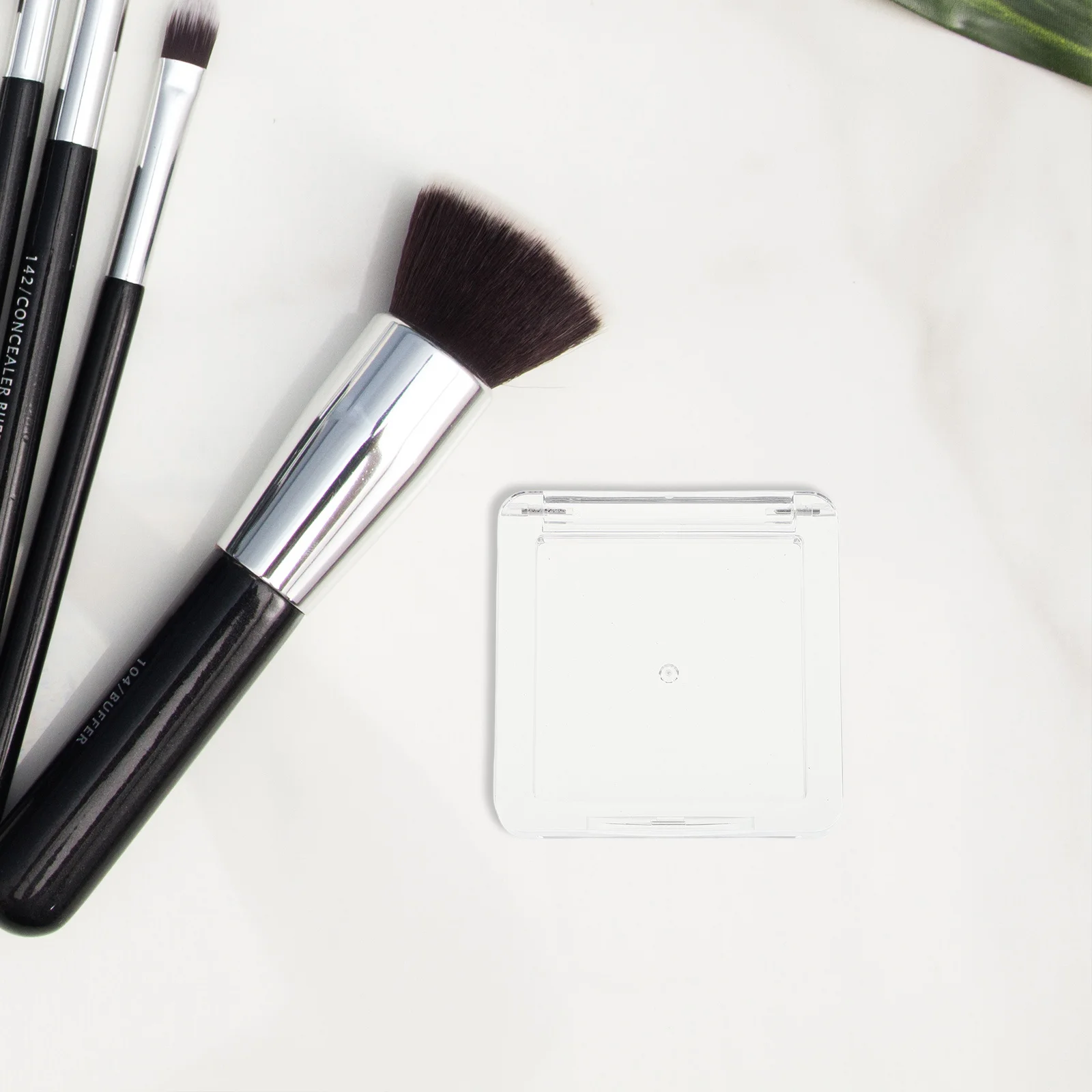Contenitore vuoto per evidenziatore quadrato trasparente a strato singolo da 3 pezzi per custodia da viaggio per organizer per trucco correttore fard