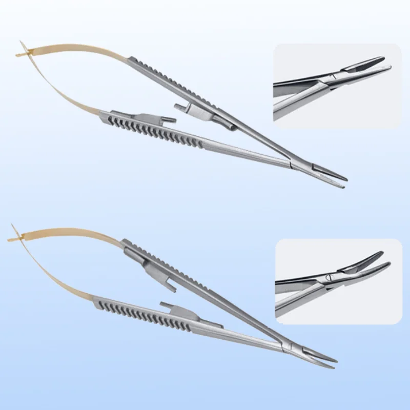 

Dental Implant Castroviejo Needle Holders Straight/curved Head 14Cm/16Cm Needle Holding Forceps Tweezer