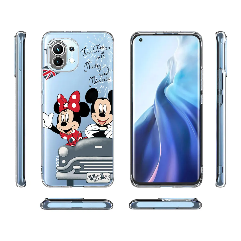 Mickey Minnie London Kiss Case for Xiaomi Mi 12T 9 11T 12 11 CC9 9T A2 10T 8 12X 11i 5X A1 6X A3 Transparent Soft Phone Cover