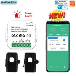 Smart Life WiFi Energy Bidirection Meter Single Phase with Buzzer Overload Alarm App Monitor Solar Produced Consumed Power