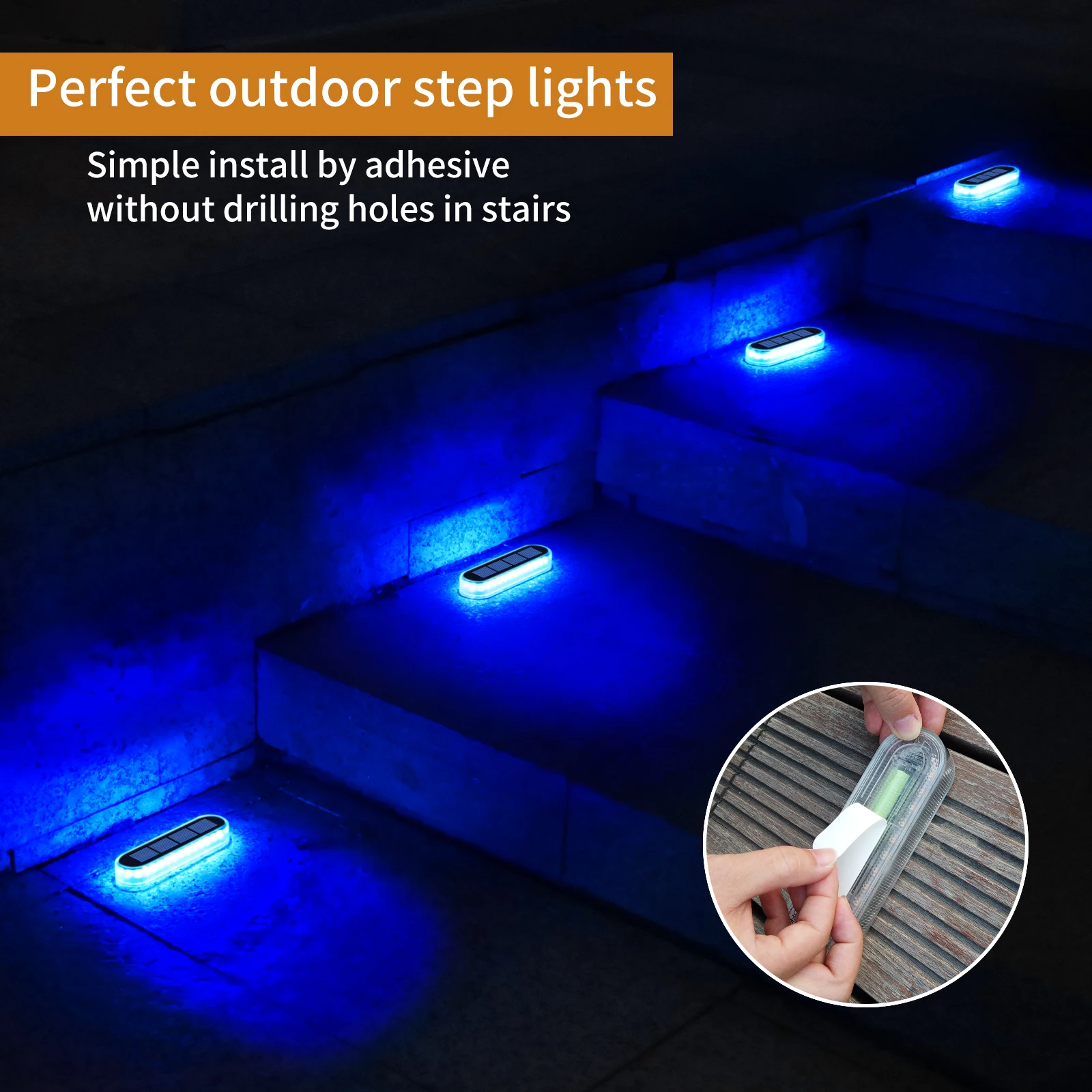 Quality Solar LED Step Light Waterproof IP68 LED Path Light Auto On/OFF Solar Powered Light Bar for Stairs Driveway Walkway Dock